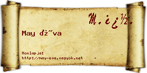 May Éva névjegykártya